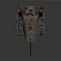 Detailed Mechanical Robot Character With Quadruped Legs And Cannon Featuring Metallic Structure