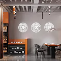 Modern Hotpot Restaurant With Orange White Decor Fresh Ingredients Display And Open Layout