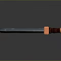 Blue Textured Blade Sword With Red Wooden Handle And Copper Guard