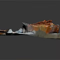 Sliced Roasted Meat In Transparent Bowl With Knife Fork And Colorful Cloth