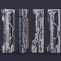 Sci-fi Pillar Column Sci-fi Parts Components Sci-fi Building Pillar Components Future Spaceship Components Parts Pillar Cyberpunk Pillar Parts 3d model