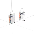 2024 Calendar Hanging Ornament With Floral Pattern And Monthly Dates