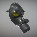 Industrial Gas Mask With Metal Construction Yellow Lenses And Breathing Tube