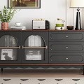 Elegant Modern Entryway Cabinet And Sideboard With Decor Items Lamp And Plant