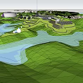 Hotel Building Architecture In Scenic Mountain River Green Landscape Design