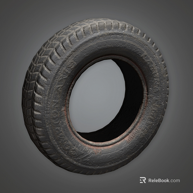 Detailed Rubber Tire With Deep Tread Pattern And Durable Structure Design 3d model 