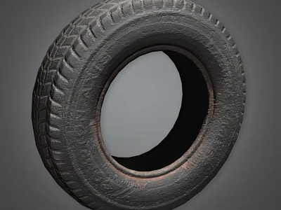 Detailed Rubber Tire With Deep Tread Pattern And Durable Structure Design 3d model