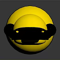 Cute Cartoon Bee Doll With Yellow Striped Body Black Spheres Blue Eyes And Red Mouth