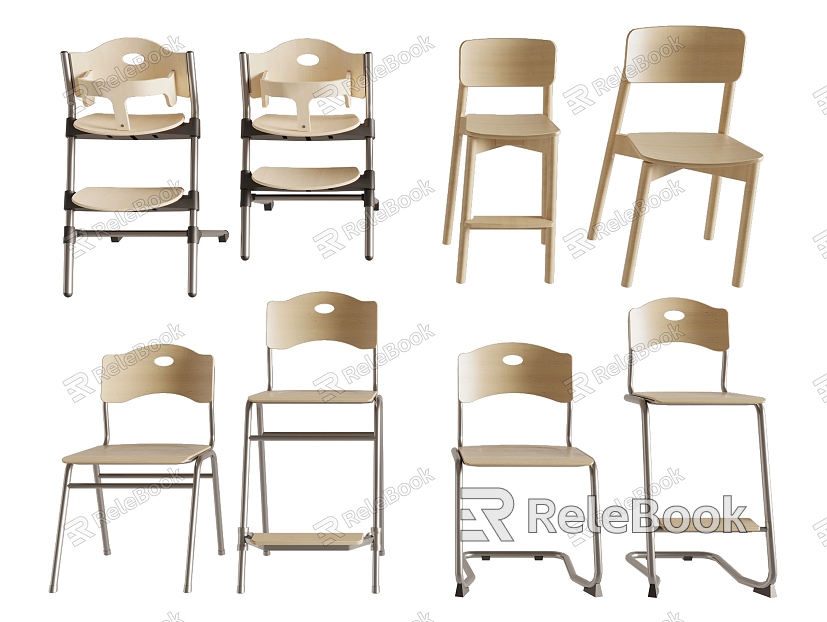 Modern Student Chair Stool Children's Chair High Chair School Furniture Chair Stool model