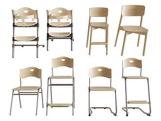 Modern Student Chair Stool Children's Chair High Chair School Furniture Chair Stool 3d model