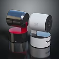 Oyster Smart Electronic Surveillance Cameras With Black White And Red Base Design