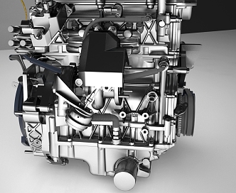 modern engine mechanical engine 3d model