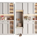 Modern Home Shoe Cabinet With Glass Doors LED Lighting Shoe Bench And Decorative Storage Space