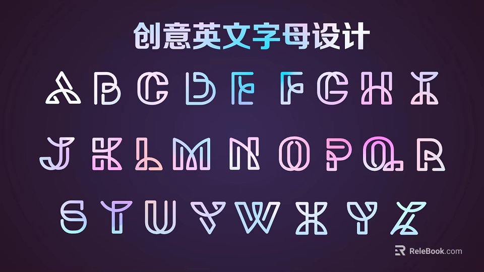 Creative English Alphabet Design With Colorful Modern Artistic Letter Styles 3d model 