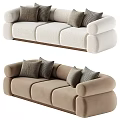 Cozy Multi Seat Sectional Sofa With Plaid Throw Pillows In Light And Brown Tones