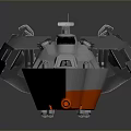 Gray Military Model Ship With Red Bottom Upper Structure And Equipment