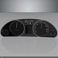 Modern Car Dashboard Featuring Speedometer Tachometer Digital Display And Reflective Panel 3d model