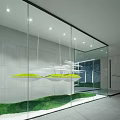 Contemporary Garden Landscape Featuring Lush Green Turf White Circular Pavers And Large Tree