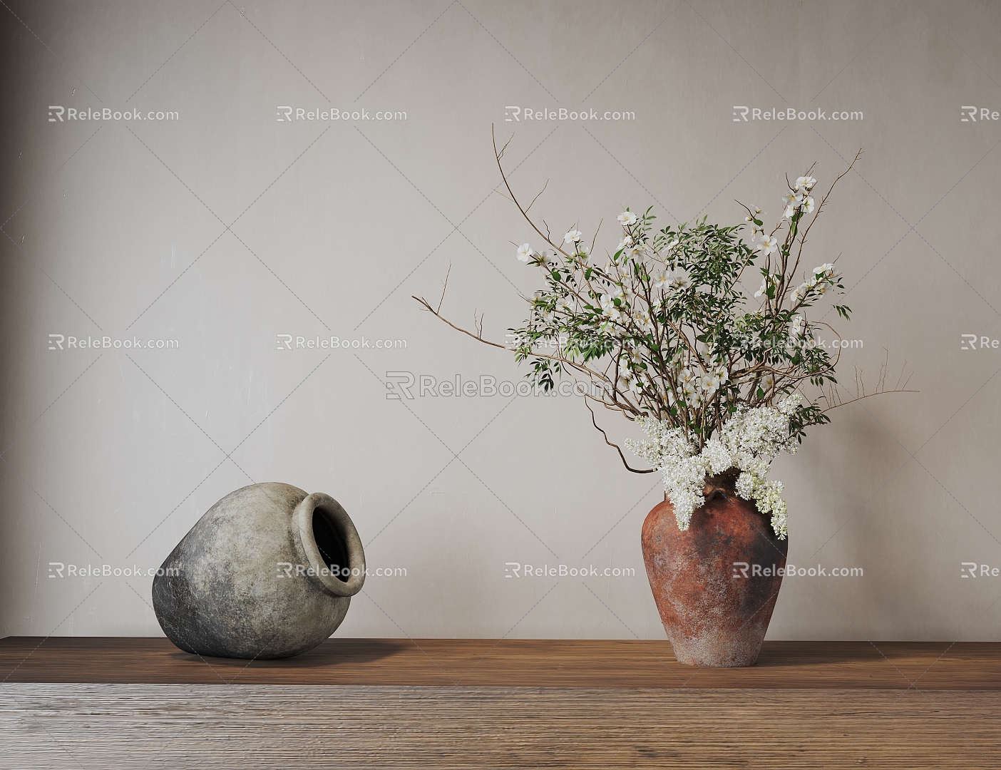 Quiet Vase Flower Art 3d model