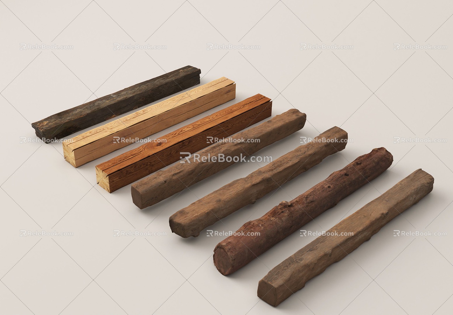 Wood Modern Wood Pillar Old Wood Wood Member 3d model