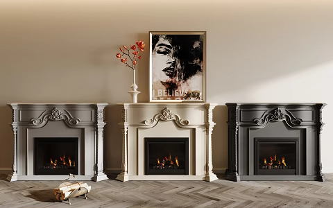 Modern Fireplace 3d model