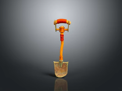 Creative Modern Lighting Combination with Shovel Shaped Design Orange Red and Metal Elements 3d model