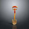 Creative Modern Lighting Combination with Shovel Shaped Design Orange Red and Metal Elements