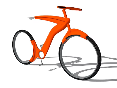 Orange Modern Bicycle With Sleek Aerodynamic Frame And Large Wheels 3d model