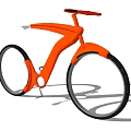 Orange Modern Bicycle With Sleek Aerodynamic Frame And Large Wheels