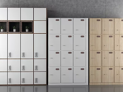 Modern Multi Door Lockers In Various Colors For Storage Solutions 3d model