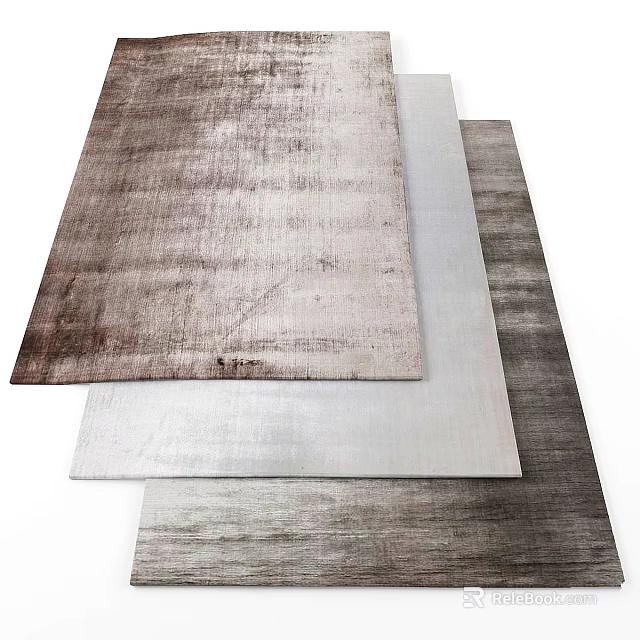 Square Carpets with Distressed Textured Patterns in Gray Tones for Modern Home Decor 3d model 