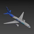 Blue Tailed Airplane Model With White Body And UAC 24 700 Markings