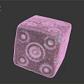 Decorative Dice With Circular Patterns And Textured Red Green Copper Surface On Black Background
