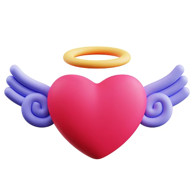 Modern Love Wings Love Angel Valentine's Day Jewelry Cartoon Love Cartoon Valentine's Day Jewelry 3d model