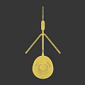 Modern Minimalist Floor Lamp With White Pole Gold Accent And Tripod Base Round Shade Design