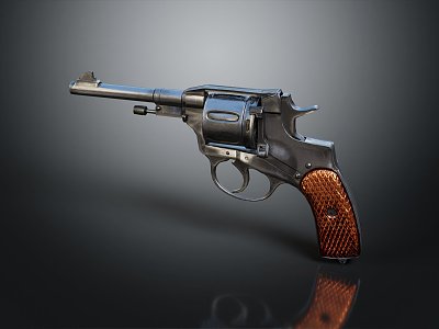 revolver pistol semi-automatic pistol 3d model