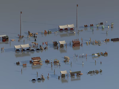 Chinese Bazaar Ancient Bazaar 3d model