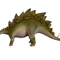 Realistic Stegosaurus Dinosaur With Green Skin Dorsal Plates And Long Tail