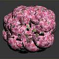 Artistic Decorative Tree With Vibrant Pink Flowers And Lush Green Leaves