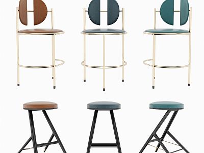 Light Luxury Bar Chair Bar Stool Combination model