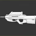 3D Rendered White Futuristic Gun With Smooth Surface And Reflective Finish