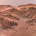 Arid Mountainous Terrain With Deep Valleys And Rugged Ridges Showcasing Dry Eroded Landform Features