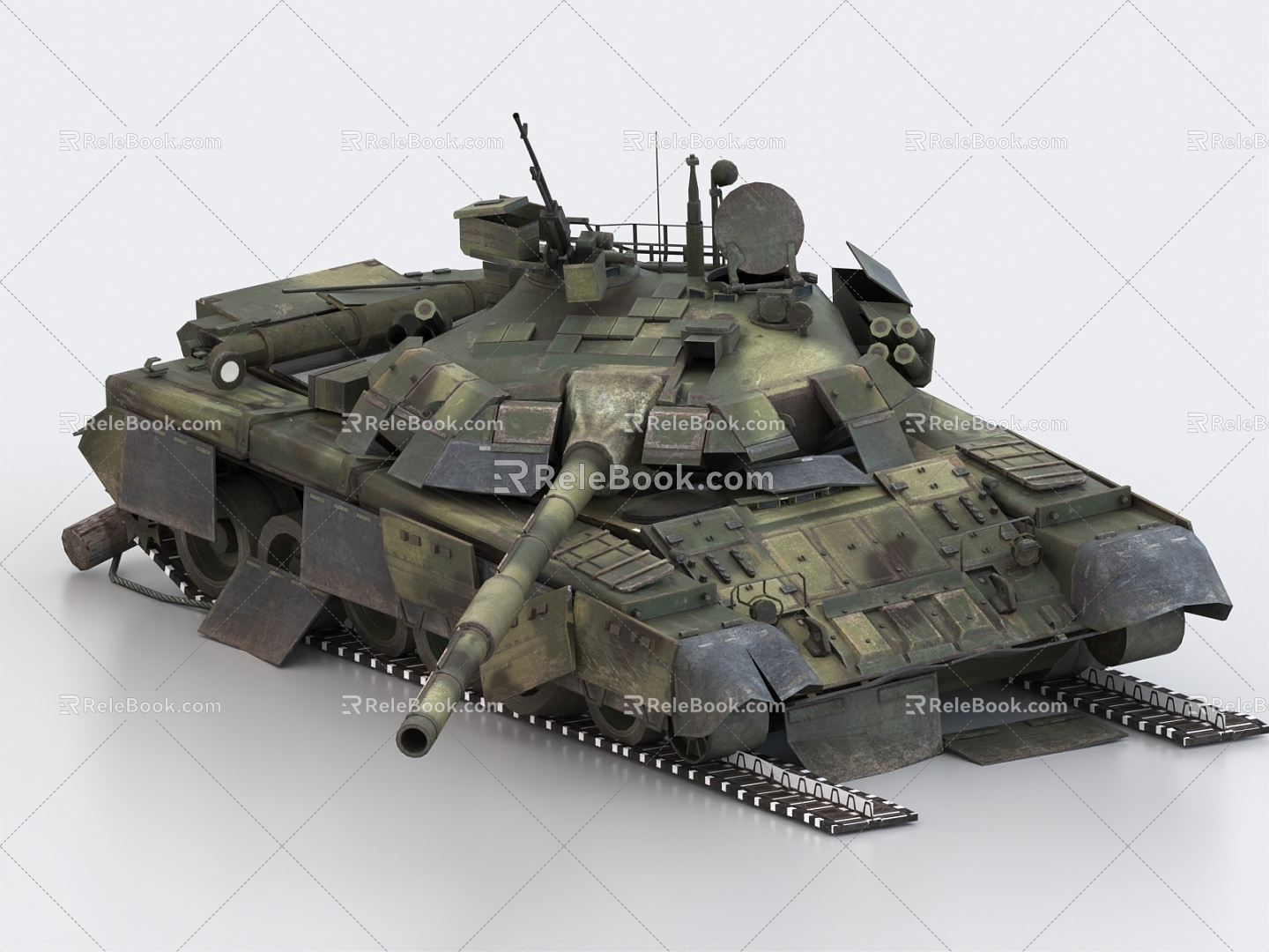 T80 tank wreck scrapped tank abandoned tank 3d model