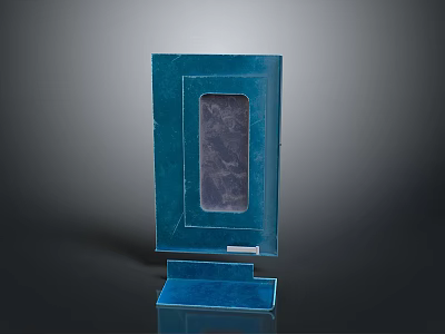 Modern Blue Electronic Device With Transparent Display Panel And Stable Stand 3d model