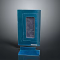 Modern Blue Electronic Device With Transparent Display Panel And Stable Stand