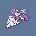 Artistic Colorful Winged Ornament With Pink Purple Hues And Intricate Patterns