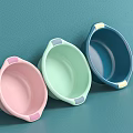 Colorful Modern Hand Wash Basins in Pink Light Green and Blue for Home Bathroom Use