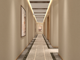 Modern Away Hotel Corridor Away 3d model