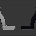 Modern Car Seats With White And Dark Upholstery And Stylish Design