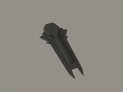 Black Angular Mechanical Part 3D Model With Sharp Edges And Structured Design 3d model